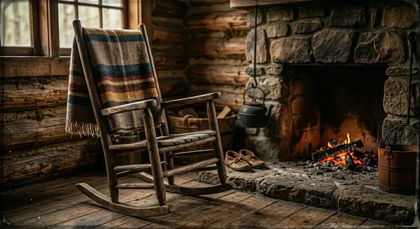 A steady lantern burning on a porch in the dark